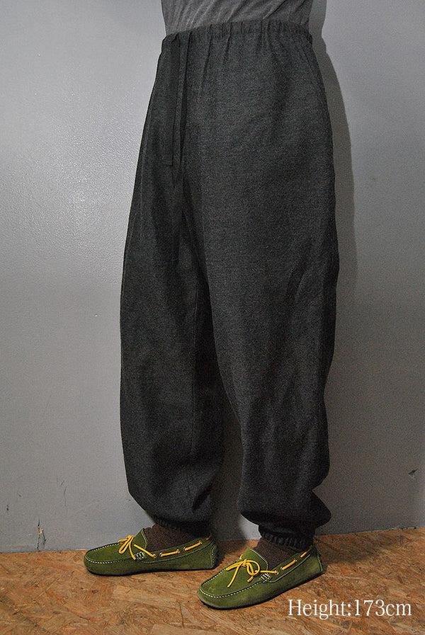 COMOLI カシミヤシルク ドローストリングパンツ