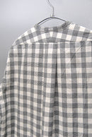 HEUGN MORISS コットンブロックチェックバンドカラーシャツ