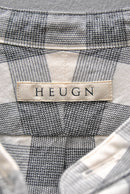 HEUGN MORISS コットンブロックチェックバンドカラーシャツ