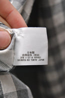 HEUGN MORISS コットンブロックチェックバンドカラーシャツ