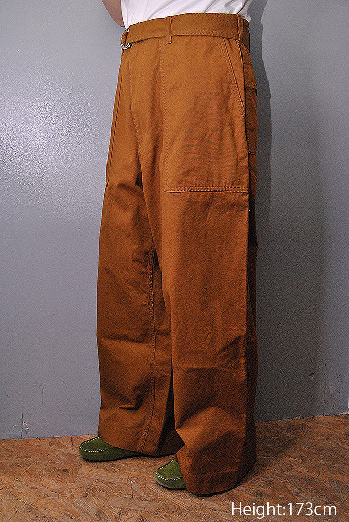 COMME des GARCONS HOMME 綿オックス 製品染め ベルトパンツ
