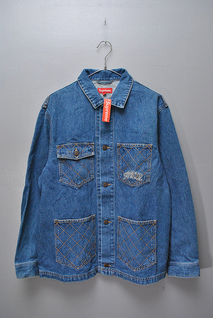 Supreme Diamond Stitch Denim Chore Coat