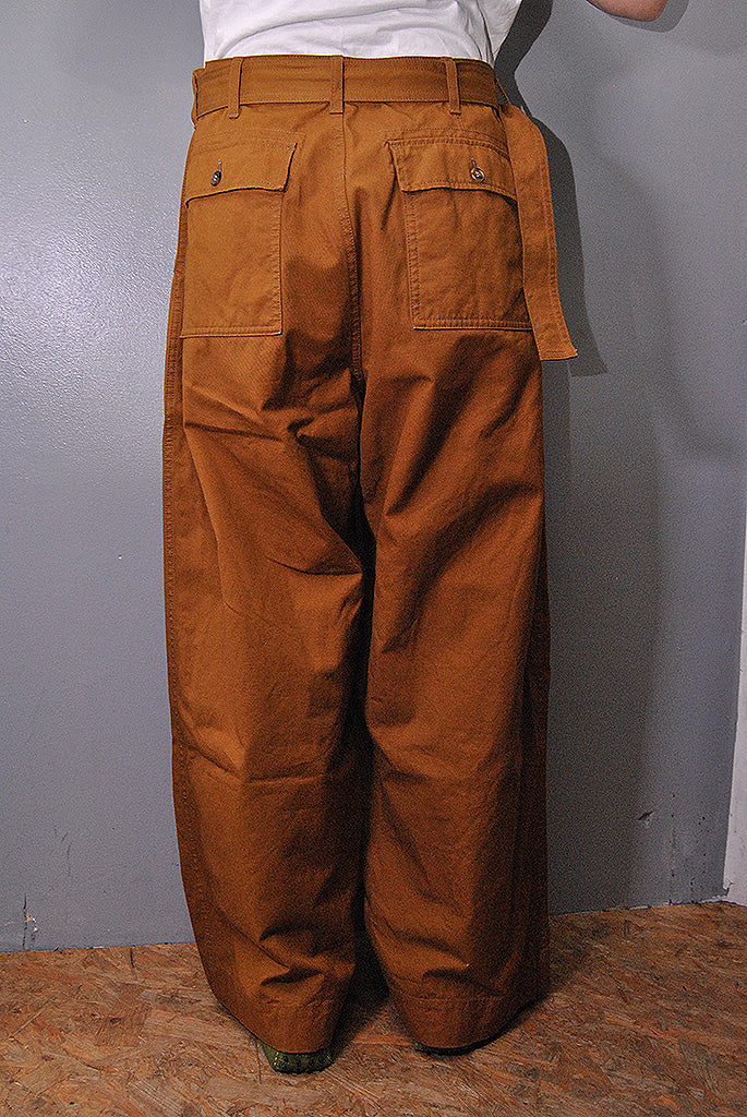 COMME des GARCONS HOMME 綿オックス 製品染め ベルトパンツ
