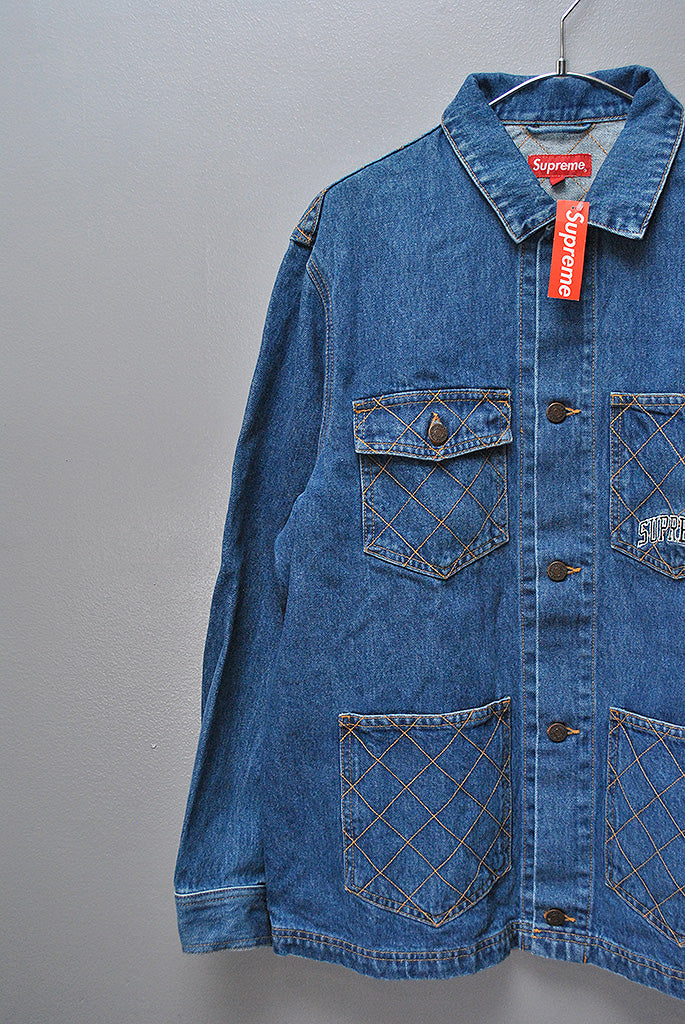 Supreme Diamond Stitch Denim Chore Coat