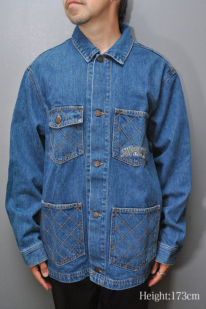 Supreme Diamond Stitch Denim Chore Coat