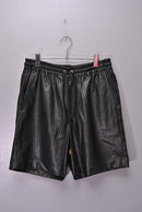 TAUPE Vegan Leather Wide Shorts