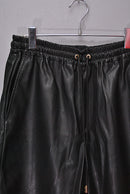 TAUPE Vegan Leather Wide Shorts