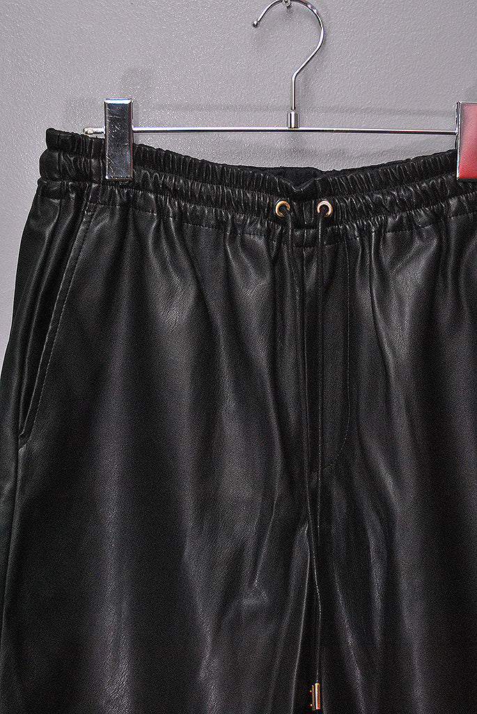TAUPE Vegan Leather Wide Shorts