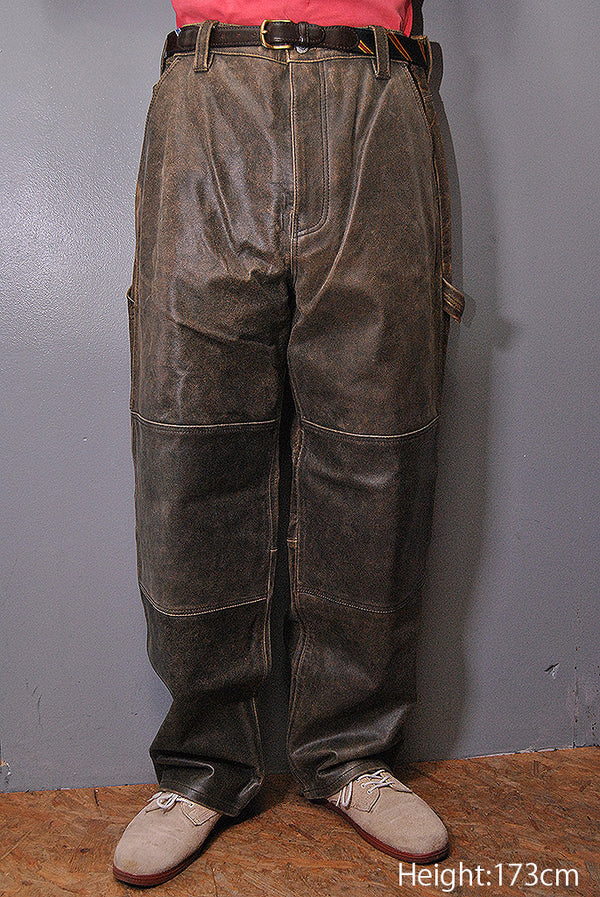 パンツ STUSSY WORK PANT DISTRESSED LEATHER Stussy Distressed Leather Work Pant