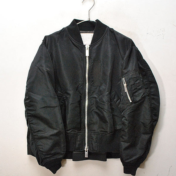 sacai　サカイ　ブルゾン　24AW ブラック MA-1ブルゾンサイズ1 24aw Sacai サカイ定番品番