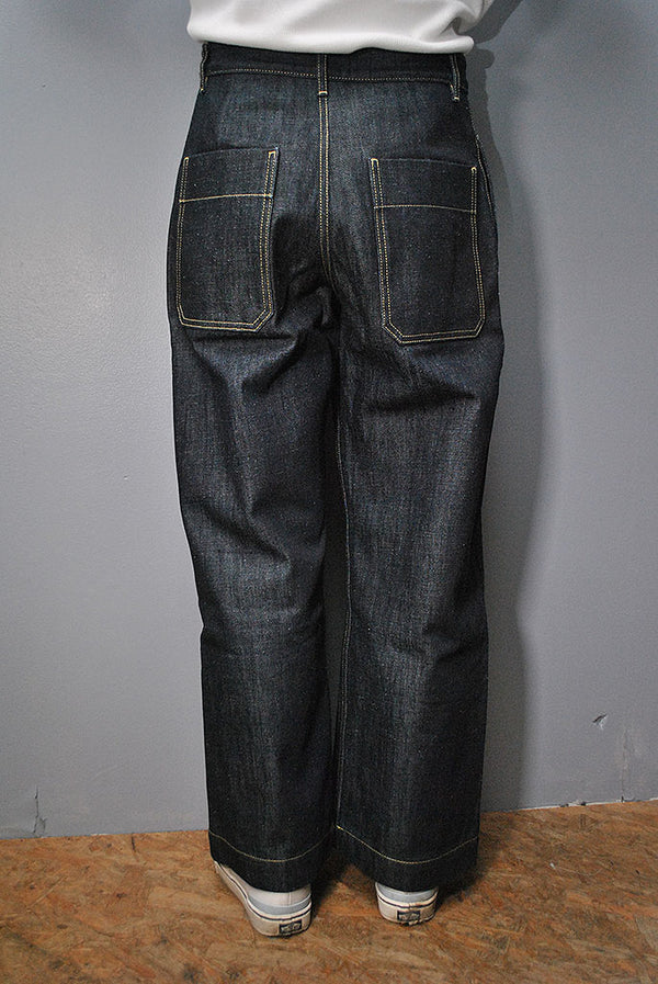 STUDIO NICHOLSON PYAD DENIM SUEDE HEAD SLACK