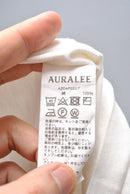 AURALEE LUSTER PLAITING HI NECK L/S TEE
