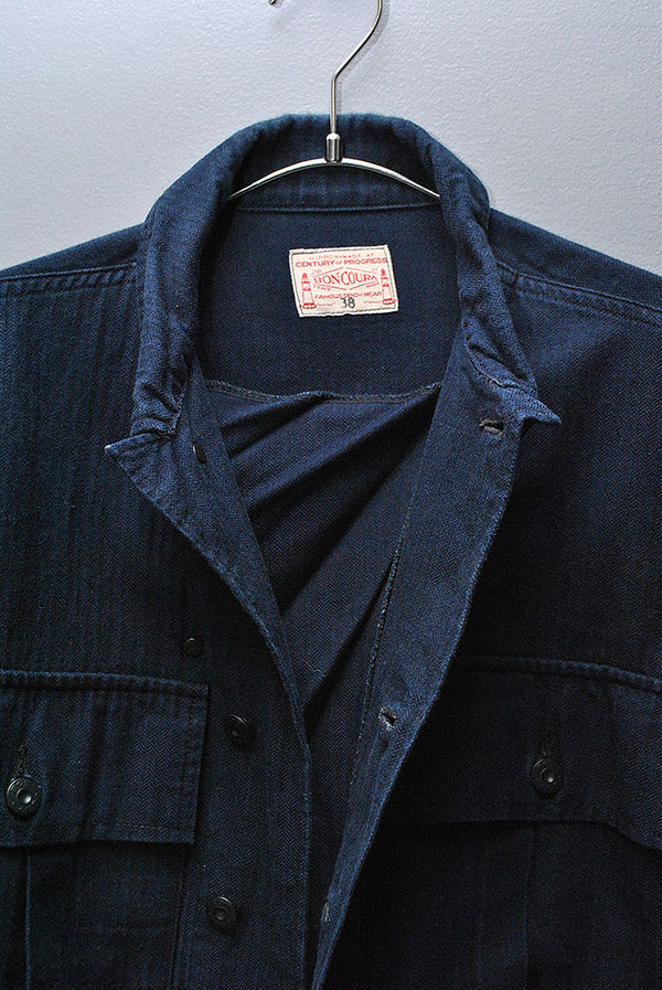 ジャケット・アウター BONCOURA B-43 Indigo Cotton Linen Jacket BONCOURA B-43 JACKET