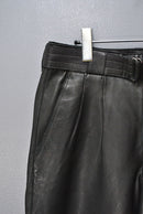 YOKE BELTED LEATHER 2TUCK TROUSERS