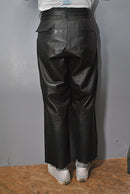 YOKE BELTED LEATHER 2TUCK TROUSERS