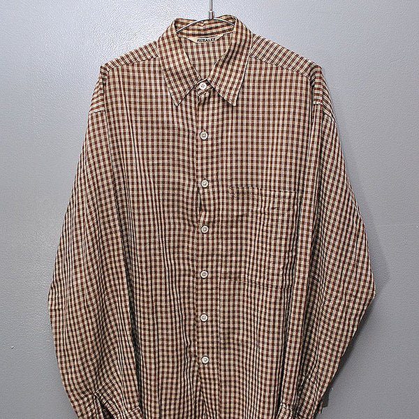 AURALEE SUPER LIGHT CHECK BIG SHIRTS