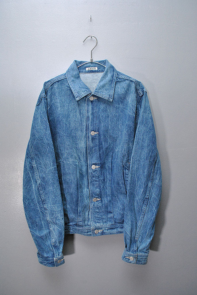 AURALEE Selvedge Faded Light Denim Blouson