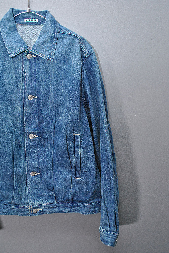 AURALEE Selvedge Faded Light Denim Blouson