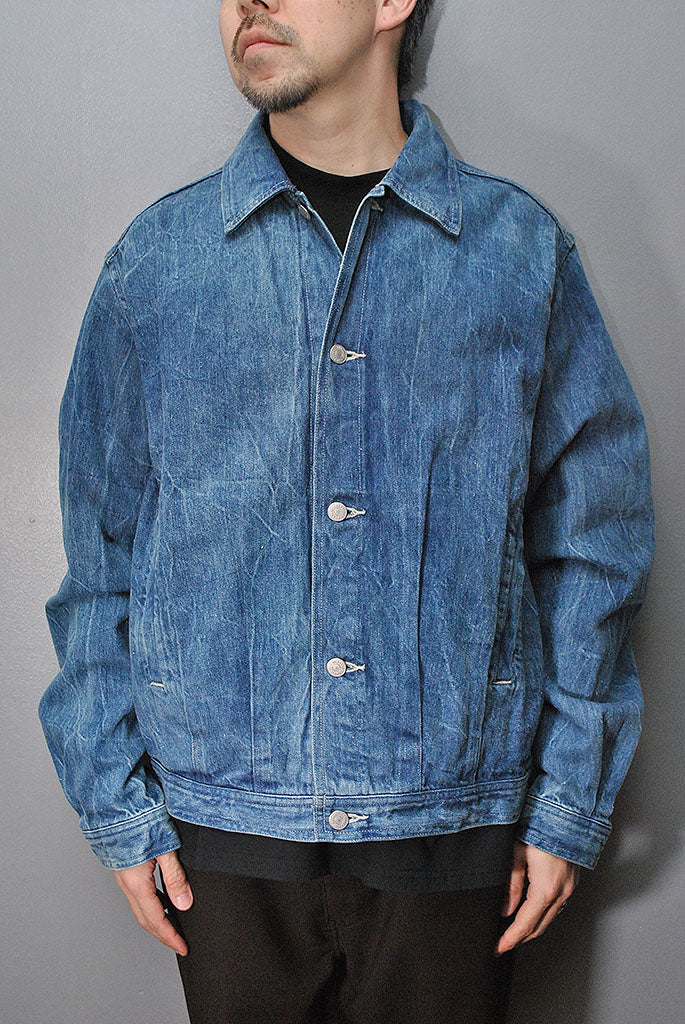 AURALEE Selvedge Faded Light Denim Blouson