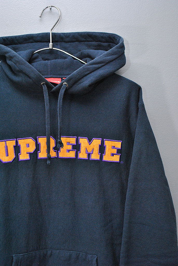 Supreme Cord Collegiate Logo Hooded Sweatshirt