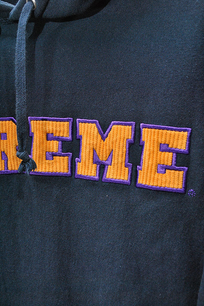 Supreme Cord Collegiate Logo Hooded Sweatshirt