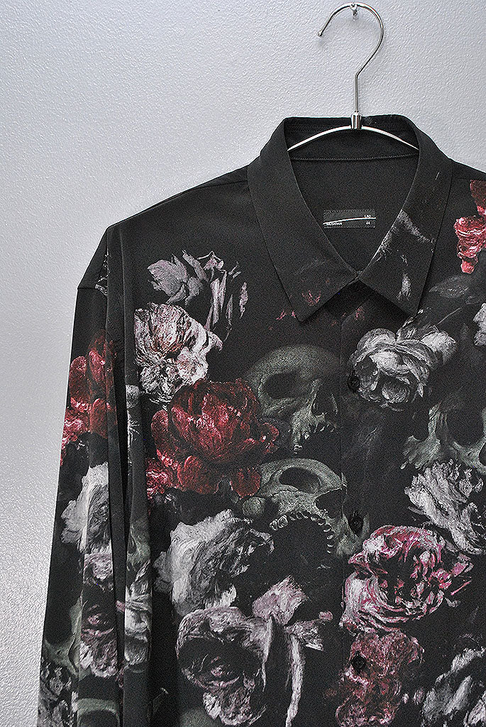 LAD MUSICIAN DECHINE INKJET FLOWER SKULL BIG SHIRT