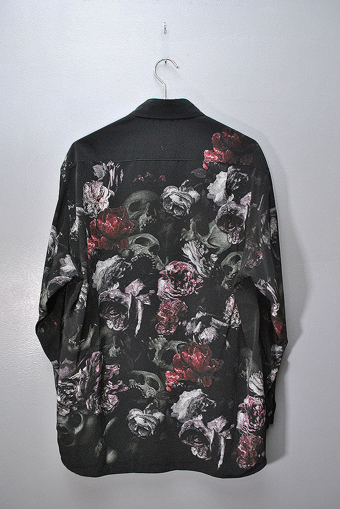 LAD MUSICIAN DECHINE INKJET FLOWER SKULL BIG SHIRT