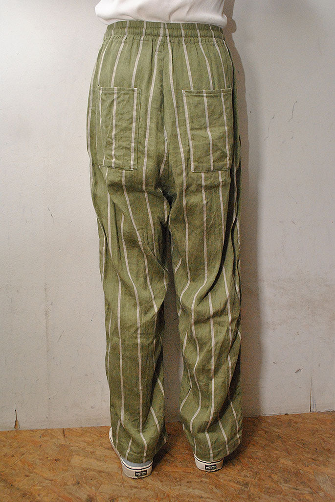 KAPITAL LINEN STRIPE EASY PANT