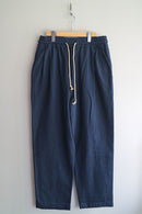 FRANK LEDER INDIGO PIECE DYED COTTON DRAWSTRING PANTS