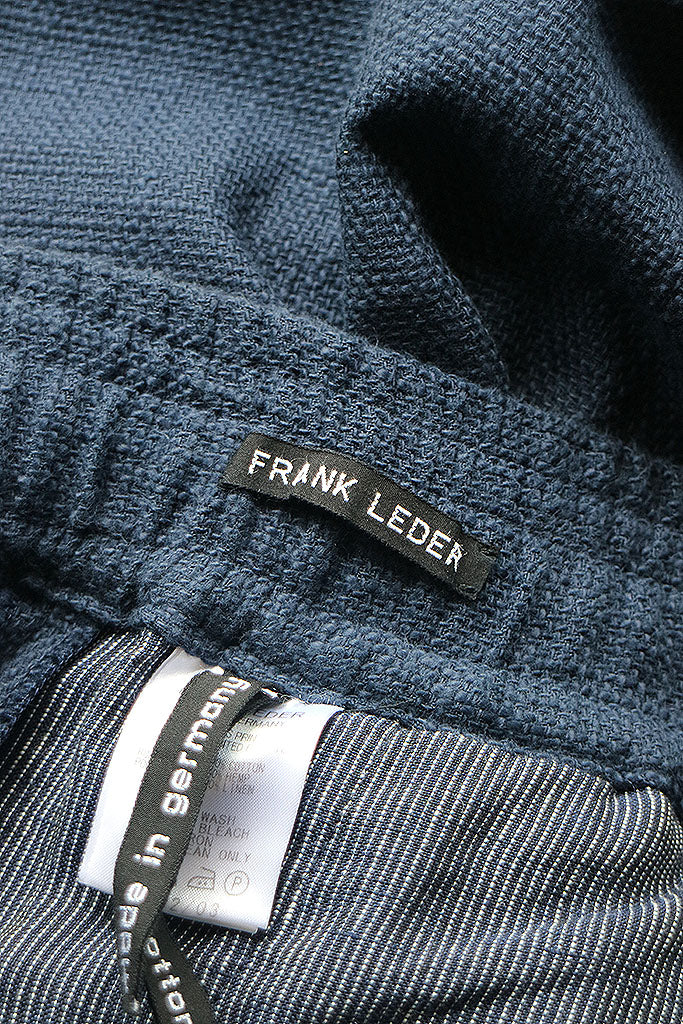 FRANK LEDER INDIGO PIECE DYED COTTON DRAWSTRING PANTS