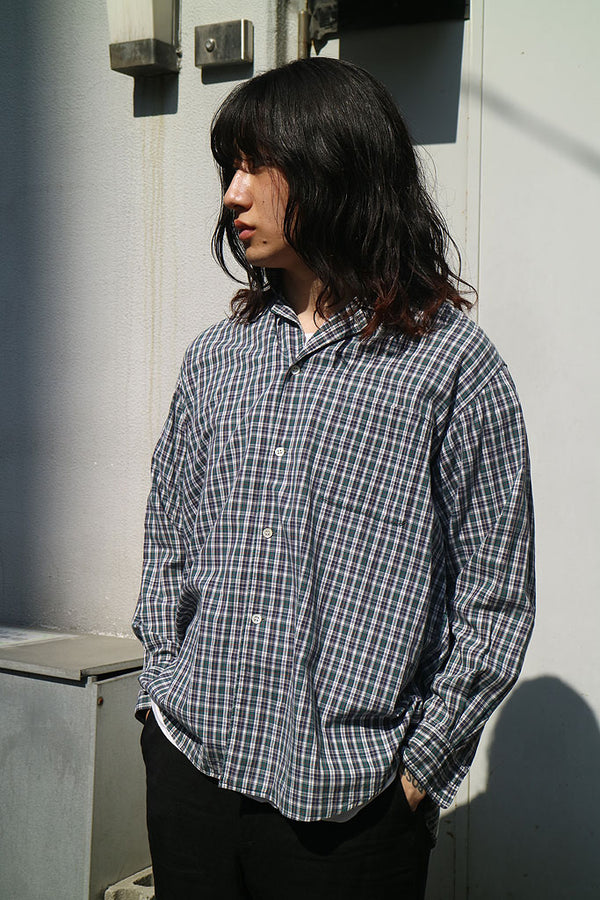 コムデギャルソン チェックシャツ Cotton stripe × check shirt-コットンストライプチェックシャツ