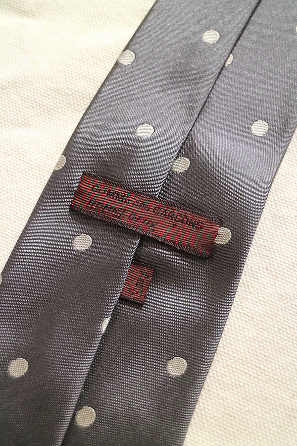 COMME des GARCONS HOMME DEUX ネクタイ　グレー　紺 COMME des GARCONS HOMME DEUX POLKA DOT TIE / GRAY