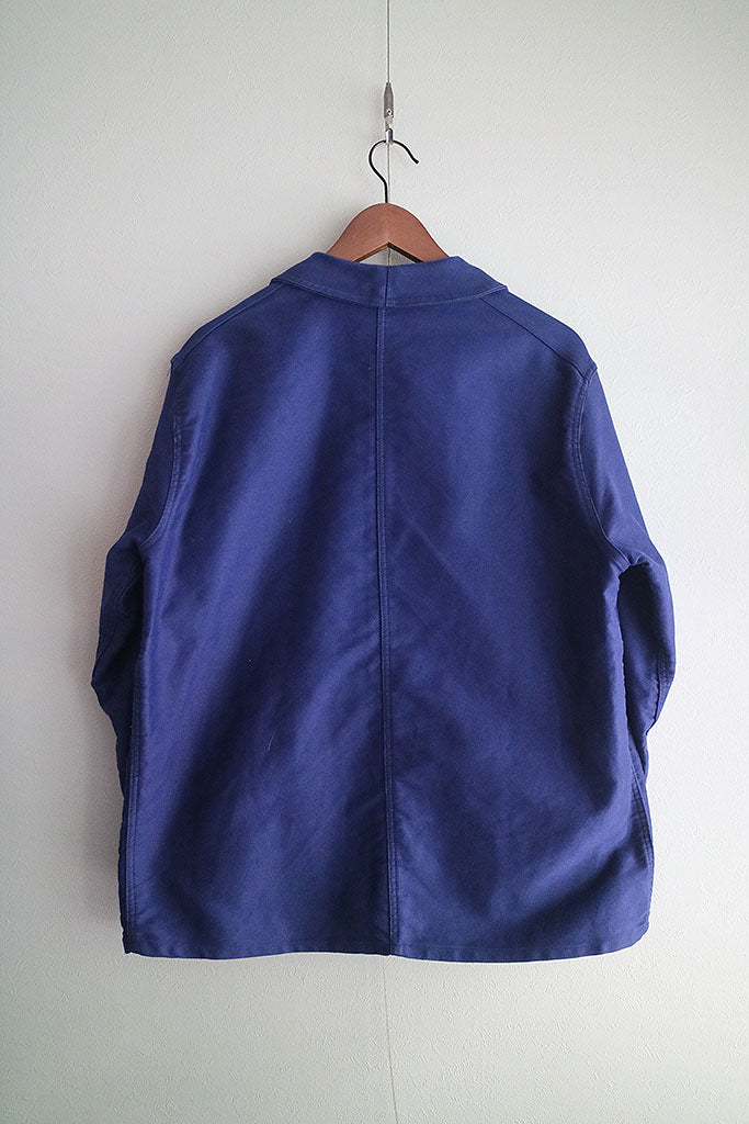 60's French Vintage "Barbe Bleue" Ink Blue Moleskin Jacket