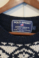 90'S POLO SPORT Hand Knit Linen Cotton Sweater