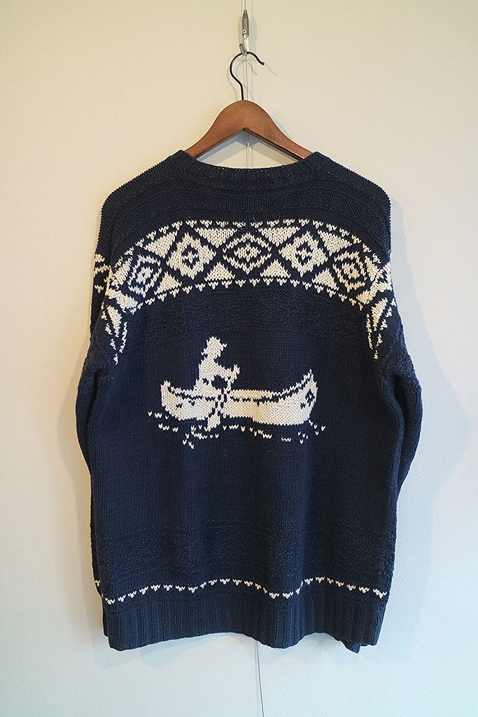 90'S POLO SPORT Hand Knit Linen Cotton Sweater
