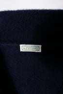 A.PRESSE Cotton Knit Polo Collar Cardigan