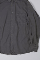 YOKE GARMENT DYED COTTON SILK TWILL SHIRT