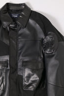 COMME des GARCONS HOMME  シンセティックレザーパッチワークブルゾン