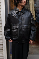 COMME des GARCONS HOMME  シンセティックレザーパッチワークブルゾン