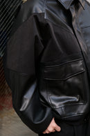 COMME des GARCONS HOMME  シンセティックレザーパッチワークブルゾン