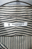 MAATEE&SONS C/L/N 強撚ヒッコリー BAND COLLAR SHIRT