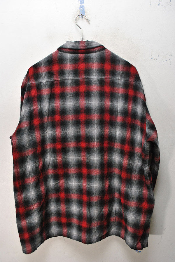 TENDERLOIN T-WOOL SHT RED/GREY/BLK Mサイズ TENDERLOIN T-WOOL CHECK SHT