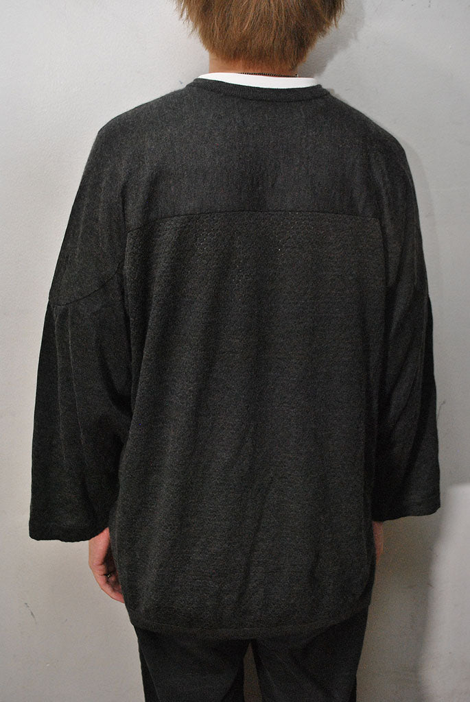 カシミヤシルクメッシュニットCOMOLI 22ss カシミヤシルクメッシュニット charcoal