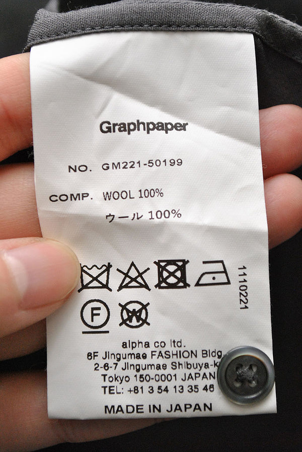 Graphpaper Fine Wool Tropical Oversized Band Collar Shirt