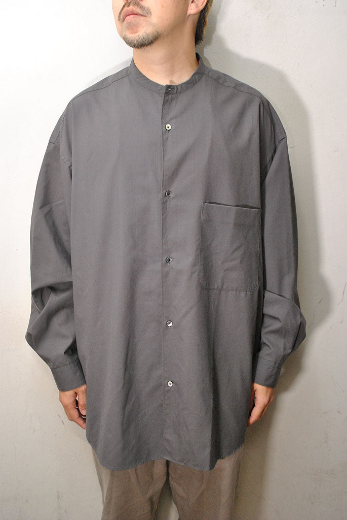 Graphpaper Fine Wool Tropical Oversized Band Collar Shirt