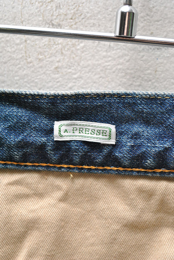 A.PRESSE Washed Denim Wide Pants