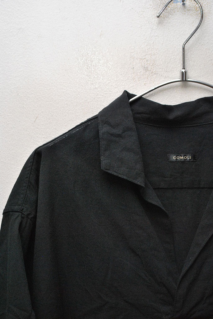 COMOLI ベタシャンスキッパー半袖シャツ サイズ3 ブラック　22ss