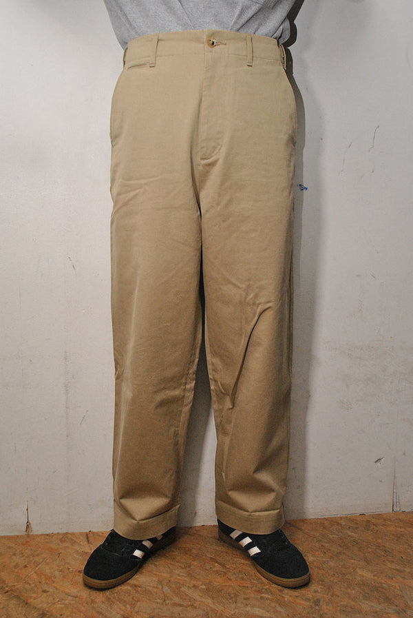 AURALEE WASHED FINX CHINO WIDE PANTS