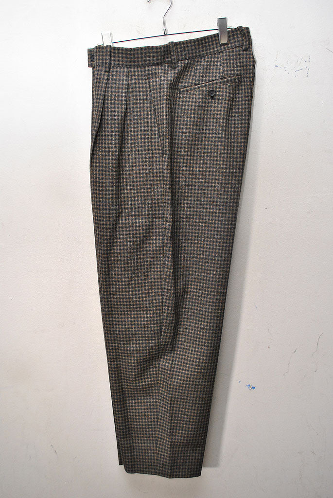 SCYE Shetland Wool Tweed Pleated Trousers