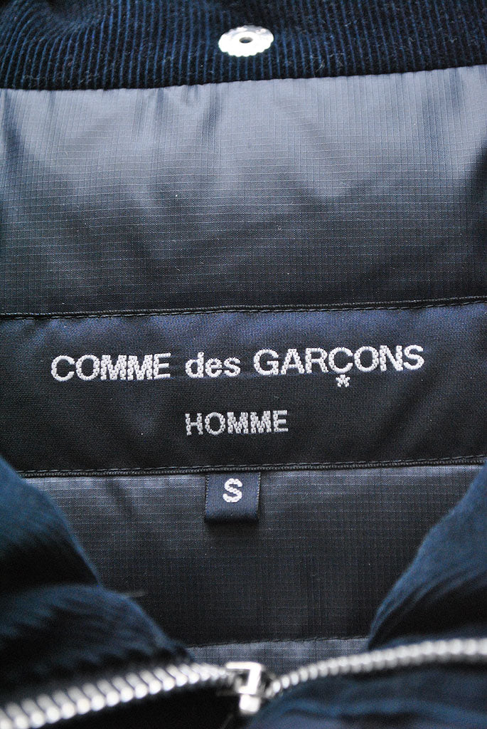 COMME des GARCONS HOMME 綿ナイロンウェザー×綿コーデュロイダウンブルゾン